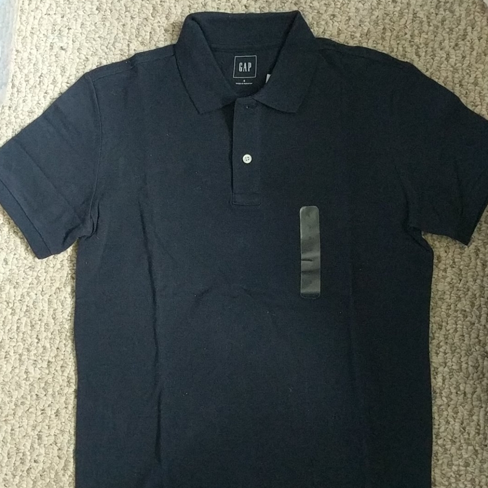 Men's S cotton pique navy Gap polo shirt classic